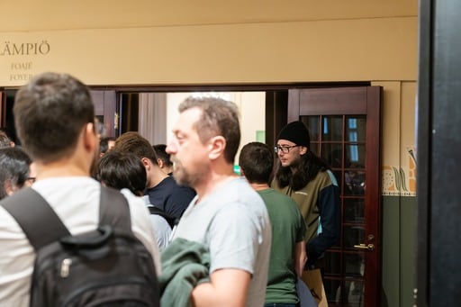 People in the foyer