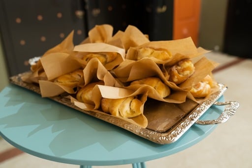 Pastries on a tray