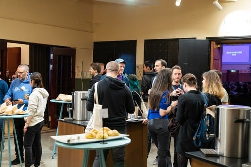 Folks in the foyer