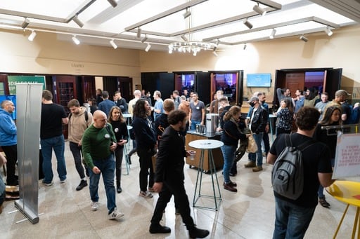 Crowd in the foyer