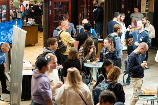 Crowd in the foyer